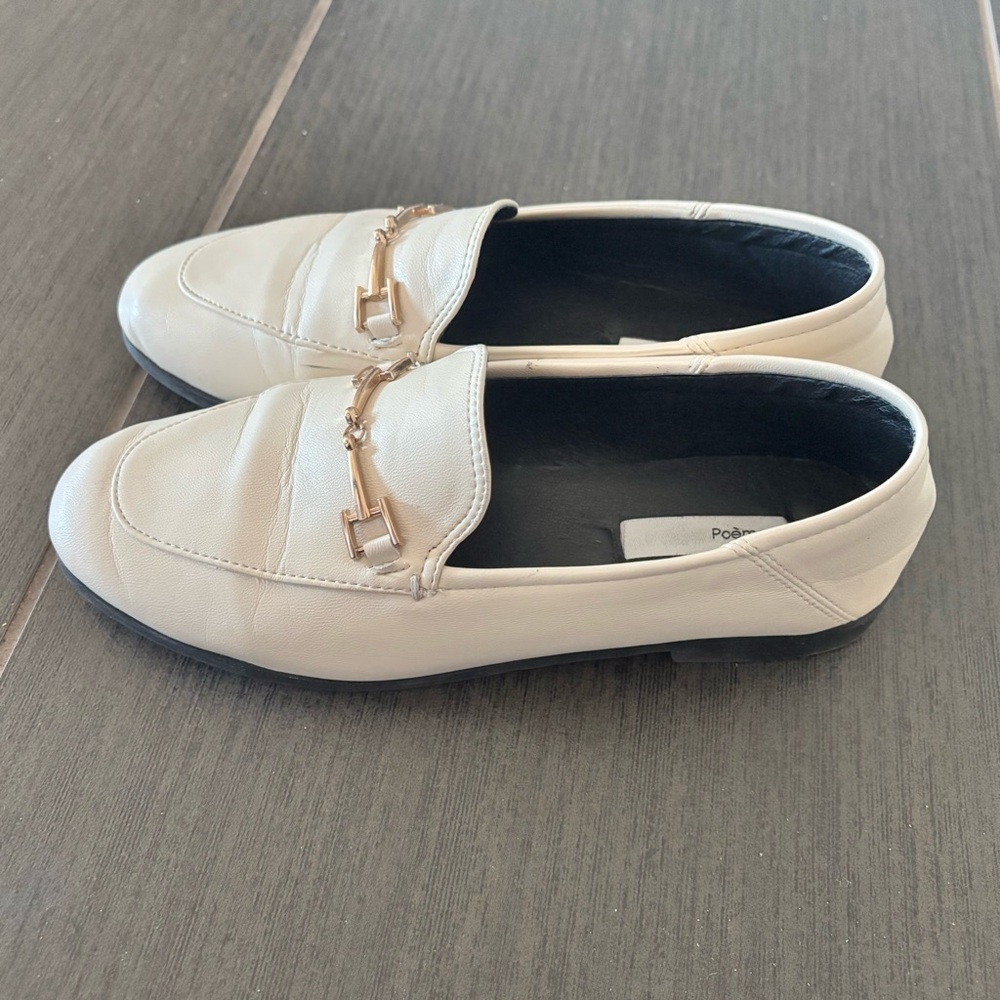 Soft Vegan Leather Cream Loafers - Picture 4 of 7